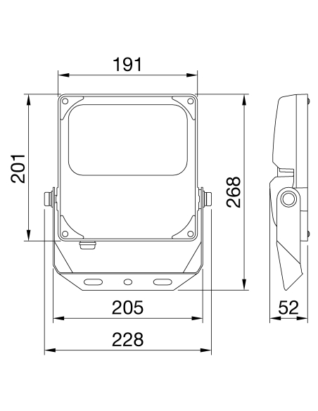 ELIA FL - S3 VERSION - ASYMMETRICAL OPTIC - ON/OFF - 4000 K (CRI 80) - IP66 - CLASS I