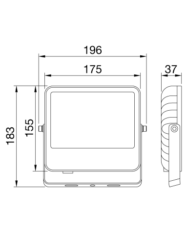 ELIA FL MINI - XS3 VERSION - 100° SYMMETRICAL OPTIC - ON/OFF - 4000 K (CRI 80) - IP66 - CLASS I