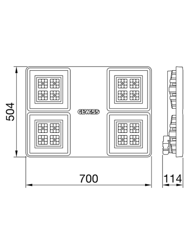 SMART[4] - HE - 4 MODULES - STAND ALONE -  ON / OFF - ELLIPTICAL OPTIC - 4000 K - IP66 - CLASS I