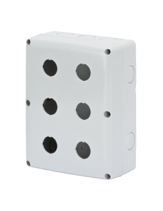 EMPTY ENCLOSURE FOR PUSH-BUTTONS, CONTROLS AND INDICATORS - 6 GANG - DIAMETER 22mm - GREY RAL 7035  LID - IP66