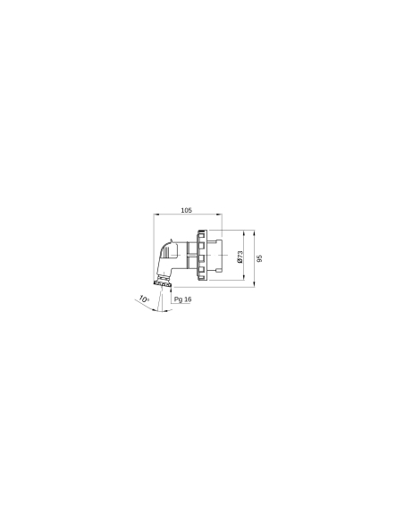 90° PLUG - IP67 - 2P+E 16A 380-415V 50/60HZ - RED - 9H - SCREW WIRING
