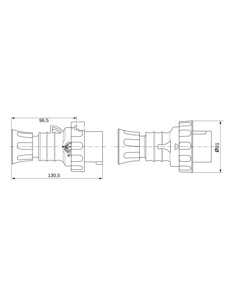 STRAIGHT PLUG HP - IP66/IP67/IP68/IP69 - 3P+E 16A 50V 300-500HZ - GREEN - 2H - SCREW WIRING