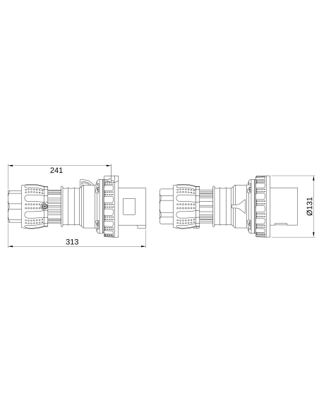 STRAIGHT PLUG HP - IP66/IP67/IP68/IP69 - 3P+E 125A 50V 300-500HZ - GREEN - 2H - MANTLE TERMINAL