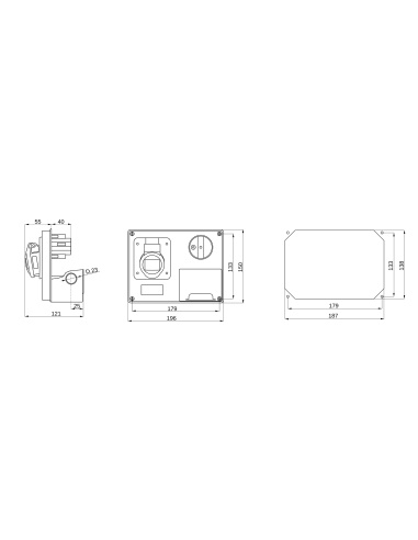 FIXED INTERLOCKED HORIZONTAL SOCKET-OUTLET - WITH BOTTOM - WITH FUSE-HOLDER BASE - 3P+E 16A 380-415V - 50/60HZ 6H CBF - IP44