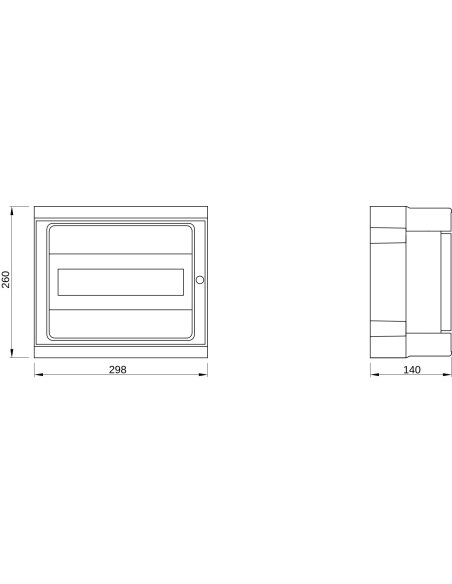 40 CDK ASD BOARD - 298X260X140 - MDC 32 A - TRANSPARENT DOOR