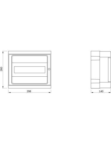 40 CDK ASD BOARD - 298X260X140 - MT+BD 63 A - TRANSPARENT DOOR