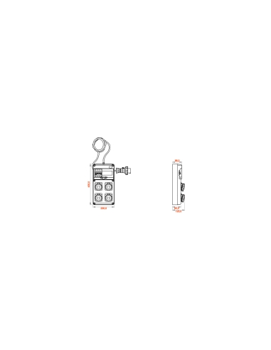 Q-DIN 10 ACS - MOBILE-PORTABLE - WITH CABLE AND PLUG - 4 3P+E 16A IEC309 - IP65