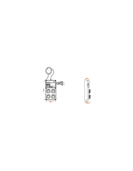 Q-DIN 10 ACS - MOBILE-PORTABLE - WITH CABLE AND PLUG - 4 3P+E 16A IEC309 - IP65