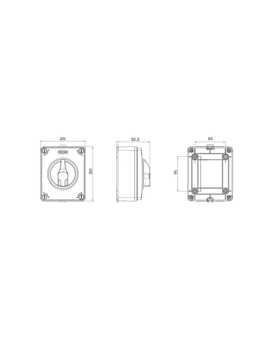ISOLATOR - HP - EMERGENCY - ISOLATING MATERIAL BOX - 16A 3P+N - LOCKABLE RED KNOB - IP66/67/69