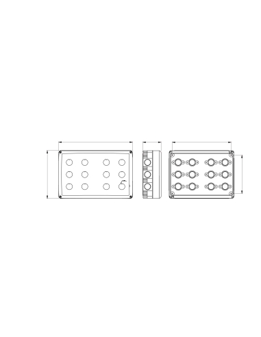EMPTY ENCLOSURE FOR PUSH-BUTTONS, CONTROLS AND INDICATORS - 12 GANG - DIAMETER 22mm - GREY RAL 7035  LID - IP66