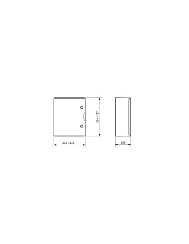 POLYESTER ENCLOSURE WITH BLANK DOOR FITTED WITH LOCK - 310X425X160 - IP66 - GRIGIO RAL 7035