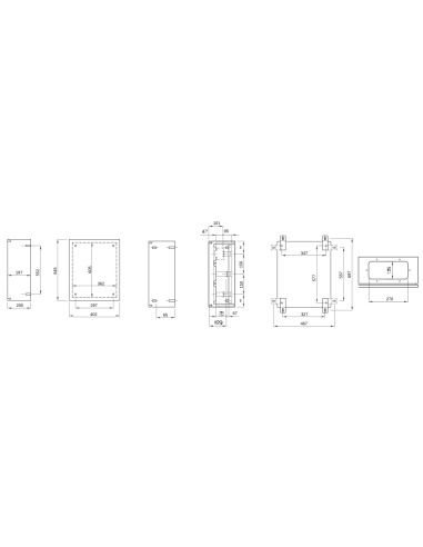 BOARD IN SATIN STAINLESS STEEL WITH BLANK DOOR FITTED WITH LOCK 405X650X200 - IP55