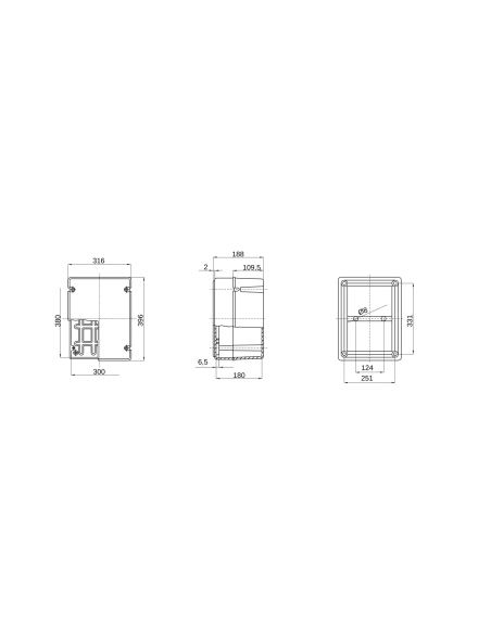 JUNCTION BOX WITH DEEP SCREWED LID - IP56 - INTERNAL DIMENSIONS 380X300X180 - SMOOTH WALLS - GREY RAL 7035