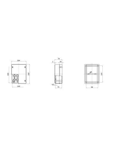 JUNCTION BOX WITH PLAIN SCREWED LID - IP56 - INTERNAL DIMENSIONS 190X140X70 - SMOOTH WALLS - GWT960°C - CSA - GREY RAL 7035