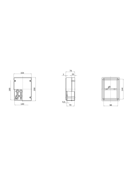 JUNCTION BOX WITH PLAIN SCREWED LID - IP56 - INTERNAL DIMENSIONS 190X140X70 - SMOOTH WALLS - GWT960°C - CSA - GREY RAL 7035