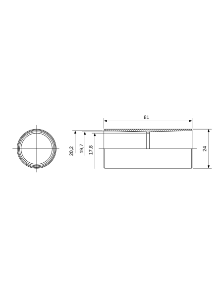 COUPLING RK - IP40 - HALOGEN FREE - Ø 20MM - GREY RAL7035