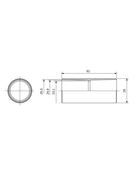 COUPLING RK - IP40 - HALOGEN FREE - Ø 25MM - GREY RAL7035