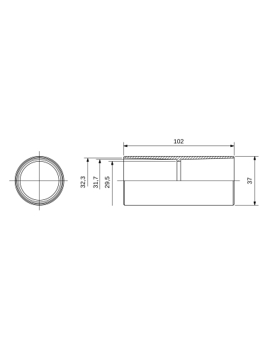 COUPLING RK - IP40 - HALOGEN FREE - Ø 32MM - GREY RAL7035
