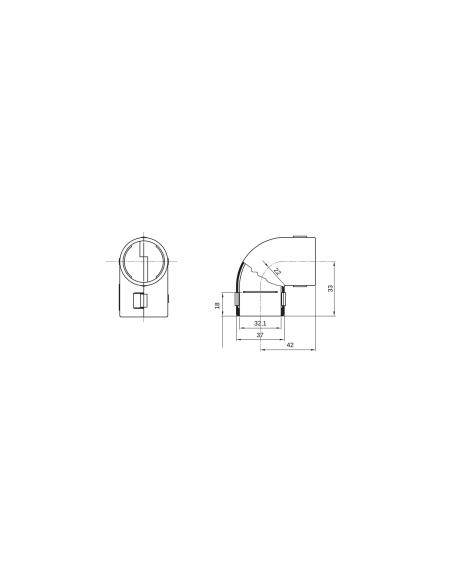 INSPECTABLE BEND RK - IP40 - Ø 32MM - GREY RAL7035