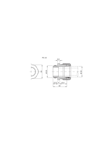SHOCKPROOF POLYMER CONDUIT/BOX COUPLING - HOLE Ø 23MM - FOR EXTERNAL CONDUITS 20MM - GREY RAL7035 - IP66