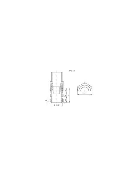 NYLON CABLE GLAND - PG PITCH 21 - GREY RAL 7035 - IP66