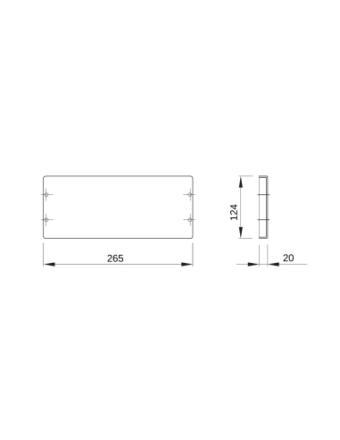 BLANK COVER PANEL - FAST AND EASY - 1 MODULE HIGH - FOR BOARDS B-310MM - GREY RAL 7035