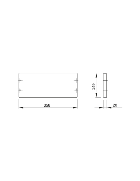 BLANK COVER PANEL - FAST AND EASY - 1 MODULE HIGH - FOR BOARDS B-405MM - GREY RAL 7035