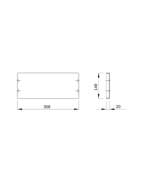 BLANK COVER PANEL - FAST AND EASY - 1 MODULE HIGH - FOR BOARDS B-585MM - GREY RAL 7035