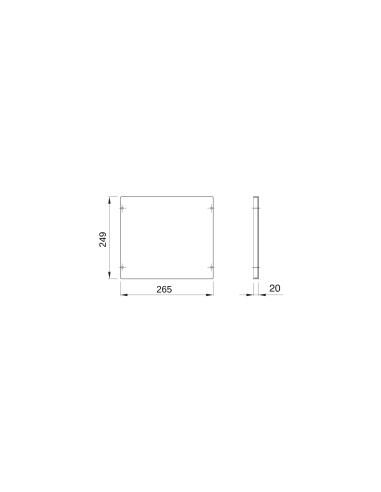 BLANK COVER PANEL - FAST AND EASY - 2 MODULE HIGH - FOR BOARDS B-310MM - GREY RAL 7035