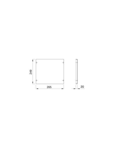 BLANK COVER PANEL - FAST AND EASY - 2 MODULE HIGH - FOR BOARDS B-310MM - GREY RAL 7035