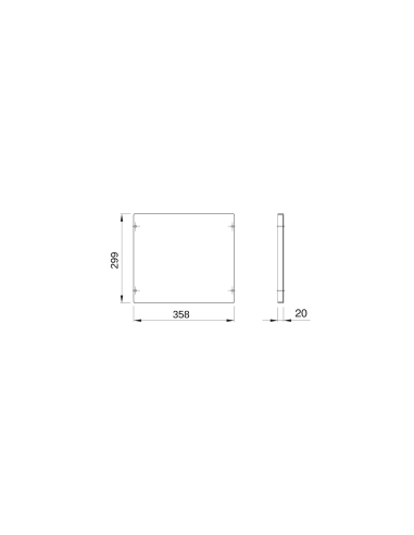 BLANK COVER PANEL - FAST AND EASY - 2 MODULE HIGH - FOR BOARDS B-405MM - GREY RAL 7035