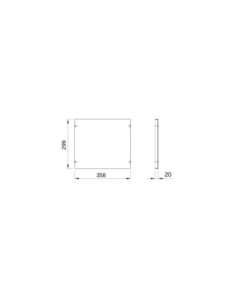 BLANK COVER PANEL - FAST AND EASY - 2 MODULE HIGH - FOR BOARDS B-405MM - GREY RAL 7035