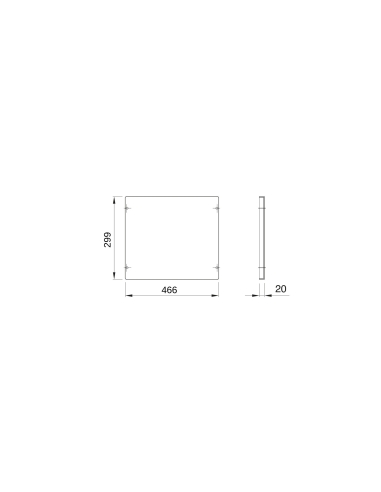 BLANK COVER PANEL - FAST AND EASY - 2 MODULE HIGH - FOR BOARDS B-515MM - GREY RAL 7035