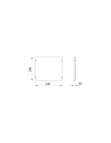 BLANK COVER PANEL - FAST AND EASY - 2 MODULE HIGH - FOR BOARDS B-585MM - GREY RAL 7035