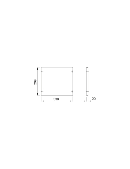 BLANK COVER PANEL - FAST AND EASY - 2 MODULE HIGH - FOR BOARDS B-585MM - GREY RAL 7035