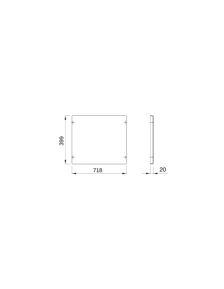 BLANK COVER PANEL - FAST AND EASY - 2 MODULE HIGH - FOR BOARDS B-800MM - GREY RAL 7035