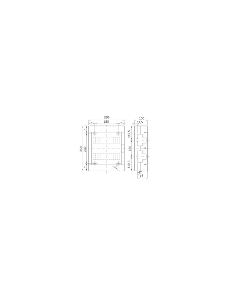 SMOOTH WALLS DECORATIVE ENCOLOSURE - WITH TERMINAL BLOCK N 2 X [(3X16)+(11X10)] E 2X [(3X16)+(11X10)] - BLANK DOOR - (12X2) 2...