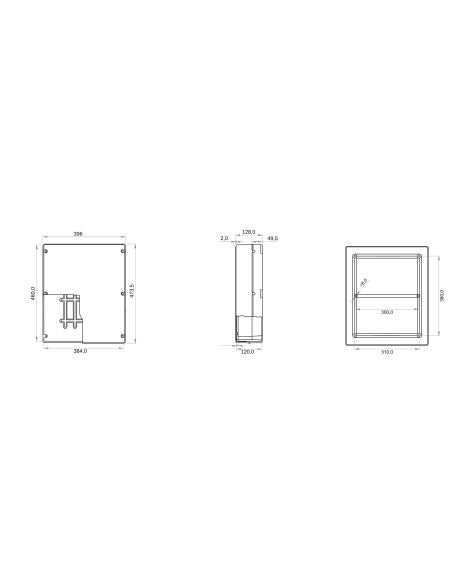 BOX FOR JUNCTIONS AND FOR ELECTRIC AND ELECTRONIC EQUIPMENT - WITH TRANSPARENT PLAIN  LID - IP56 - INTERNAL DIMENSIONS 460X38...