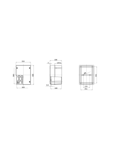BOX FOR JUNCTIONS AND FOR ELECTRIC AND ELECTRONIC EQUIPMENT - WITH TRANSPARENT DEEP  LID - IP56 - INTERNAL DIMENSIONS 380X300...