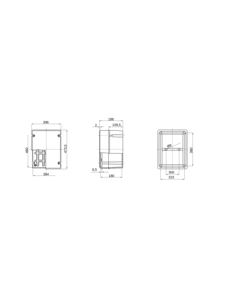 BOX FOR JUNCTIONS AND FOR ELECTRIC AND ELECTRONIC EQUIPMENT - WITH TRANSPARENT DEEP  LID - IP56 - INTERNAL DIMENSIONS 460X380...