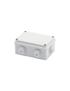 JUNCTION BOX WITH PLAIN SCREWED LID - IP55 - INTERNAL DIMENSIONS 120X80X50 - WALLS WITH CABLE GLANDS - GREY RAL 7035