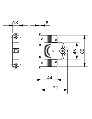MINIATURE CIRCUIT BREAKER - MT 60- 1P CHARACTERISTIC C 20A - 1 MODULE