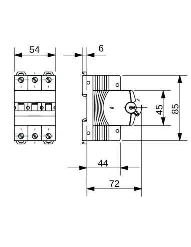 MINIATURE CIRCUIT BREAKER - MT 60- 3P CHARACTERISTIC C 63A - 3 MODULES