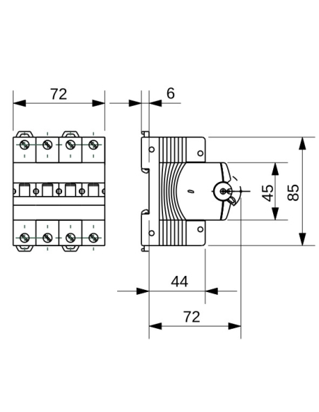 MINIATURE CIRCUIT BREAKER - MT 100- 4P CHARACTERISTIC C 40A - 4 MODULES