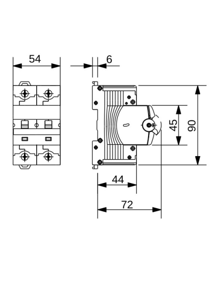 HIGH PERFORMANCE MINIATURE CIRCUIT BREAKER - MTHP 250 - 2P CHARACTERISTIC C 40A - 3 MODULES