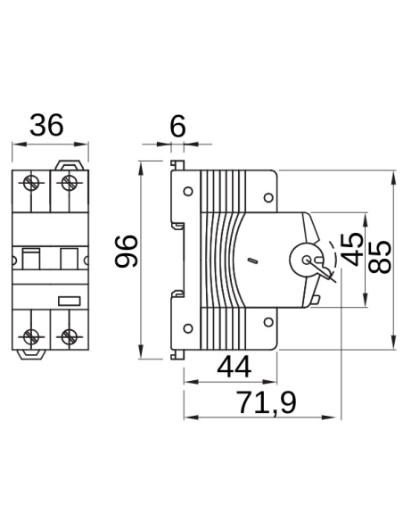 COMPACT RESIDUAL CURRENT CIRCUIT BREAKER WITH OVERCURRENT PROTECTION - MDC 60 - CURVE C - 2P 13A 30mA - TYPE A IMPULSE RESIST...