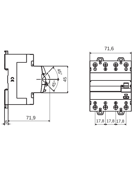 RESIDUAL CURRENT CIRCUIT BREAKER - IDP NA - 4P 63A TYPE A INSTANTANEOUS Idn-0,3A - 4 MODULES