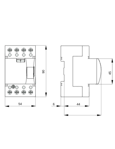RESIDUAL CURRENT CIRCUIT BREAKER - IDP - 4P 40A TYPE AC INSTANTANEOUS Idn-0,3A - 3 MODULES