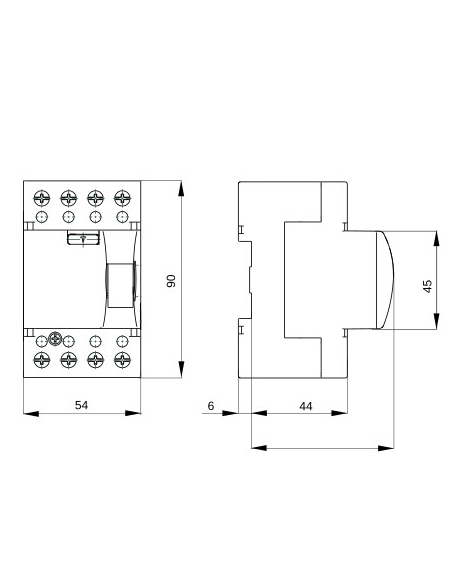RESIDUAL CURRENT CIRCUIT BREAKER - IDP - 4P 40A TYPE AC INSTANTANEOUS Idn-0,5A - 3 MODULES