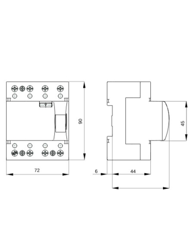 RESIDUAL CURRENT CIRCUIT BREAKER - IDP - 4P 125A TYPE A INSTANTANEOUS Idn-0,3A - 4 MODULES